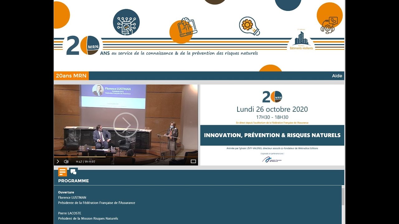 Événement du 26 octobre 2020 - Innovation, prévention & risques naturels