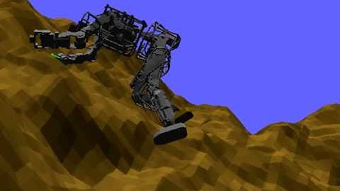 Simulation of DRC ATLAS falling down a fractal terrain