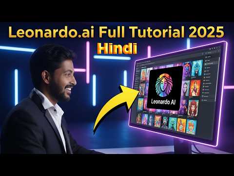 Leonardo AI Tutorial Hindi 2025 Realtime Canvas, Flux Model &amp; Image to Video