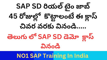 రియల్ టైం SAP SD జాబ్ కొట్టాలంటే-SAP SD In Telugu-SAP SD Course in Telugu-SAP SD online Training