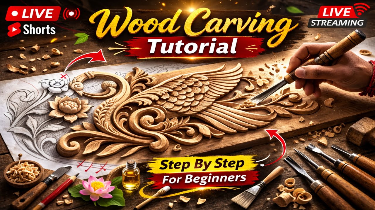 Sunil Wood Carving is Live 🔥 Wood Carving Tutorial Short 😃😃😃 - YouTube
