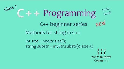 String Operations in C++ | C++ Programming series | C++ in Urdu/Hindi Class 7