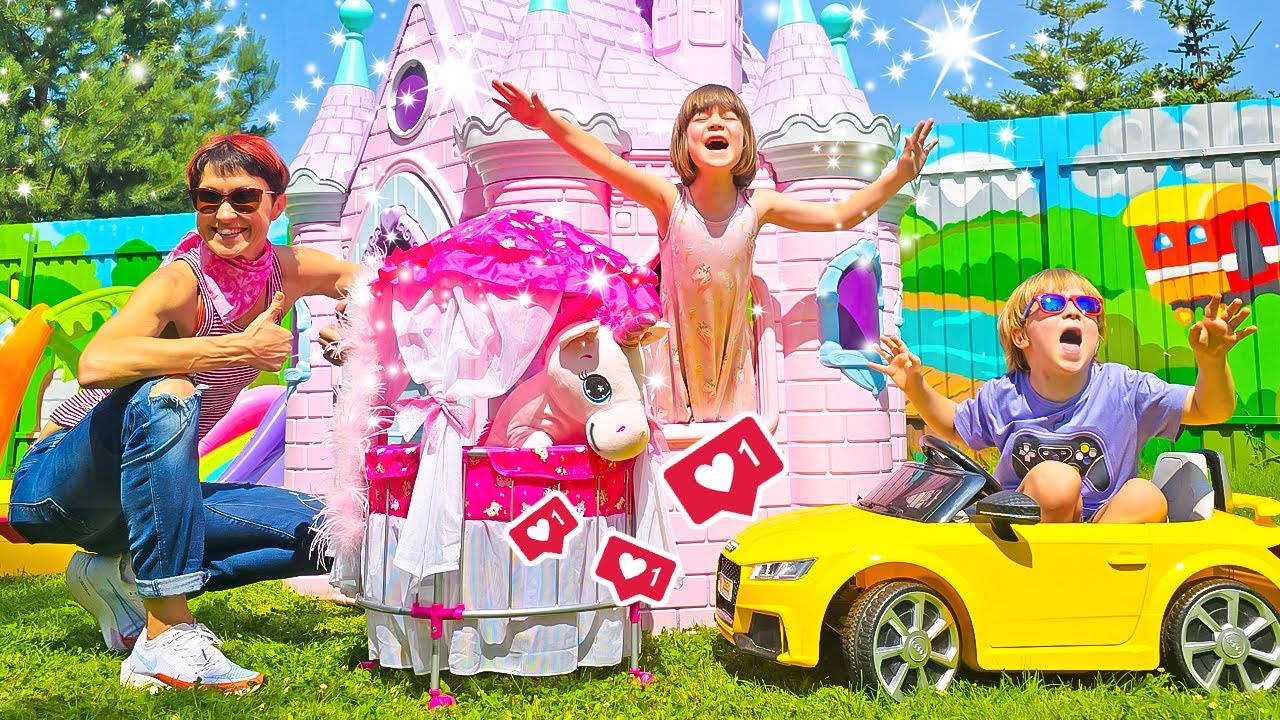 La bambina Bianca e i suoi giochi preferiti: la casetta per i giocattoli e il parco divertimenti! 👸🏡