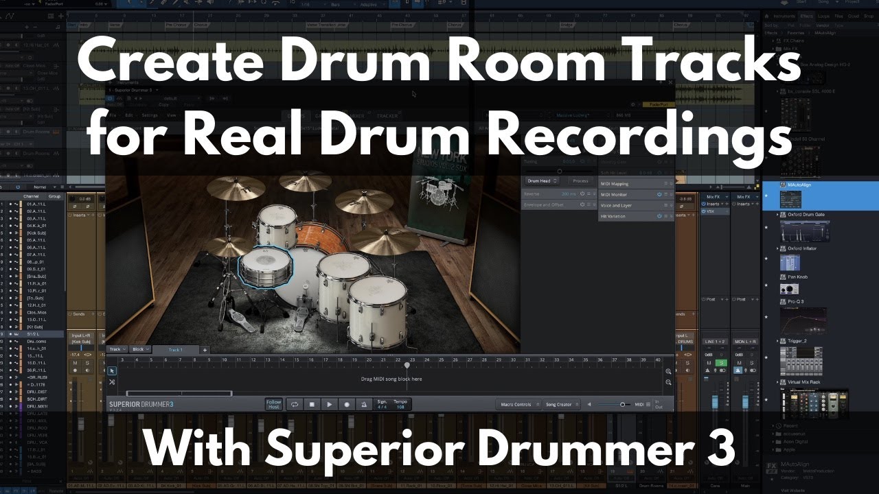 Create Drum Room Tracks with Superior Drummer 3 Great Room Sounds For