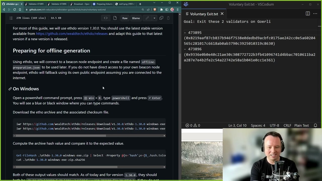 Remy and Ladislaus demonstrate how to perform a voluntary exit