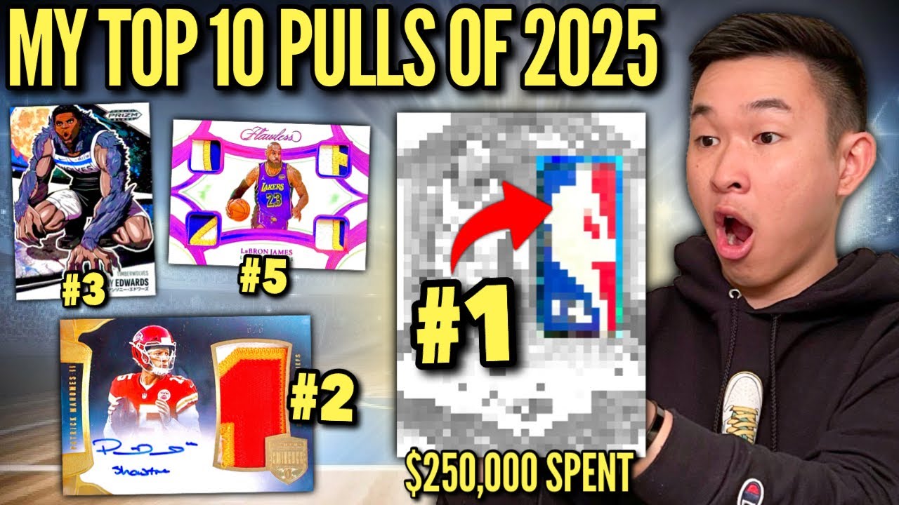 MY TOP 10 SPORTS CARD PULLS FROM $250,000+ SPENT ON BOXES IN 2025 (INSANE)! 😱🔥