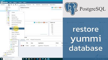 สอน PostgreSQL การ restore ฐานข้อมูลร้านอาหาร yummi