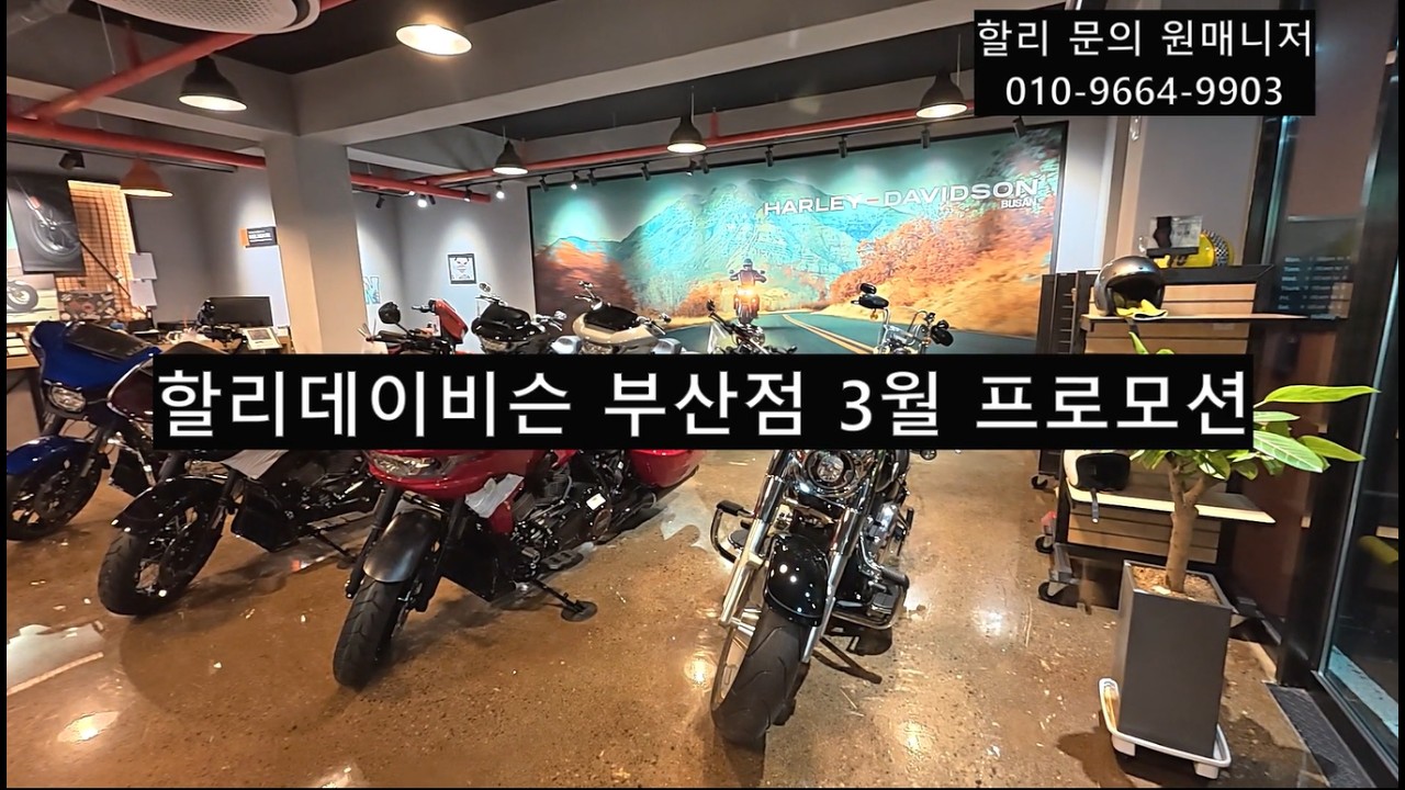 [할리데이비슨 부산점] 할리데이비슨 3월 프로모션 안내 영상입니다. 선수금 10%, 60개월 무이자!!! 차량할인 금액도 큽니다/