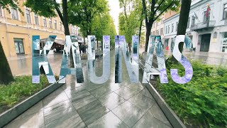 Kaunas Old Town, Lithuania (Lietuva) Rainy City Walk - Laisvės Alėja, Soboras, Vilniaus gatvė