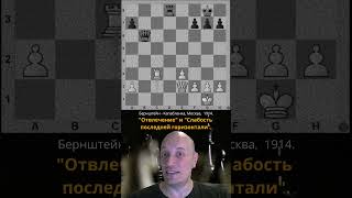 "Отвлечение" и "Слабость последней горизонтали", Бернштейн - Капабланка, Москва, 1914. #шахматы screenshot 5