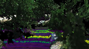 Flythrough of audio-reactive point cloud at Alford Cemetery