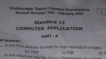Class12|Computer Application|Second Revision exam2023|Original question paper|virudhunagar district
