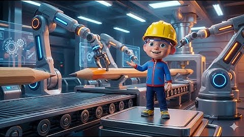 Inside a High-Tech Giant Pencil Factory Operated by Tiny Boy | Tiny 3D CEO | 3D Animation