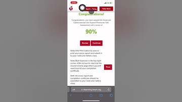 How to print a precourse workout certificate and self assessment test score  in AHA ?