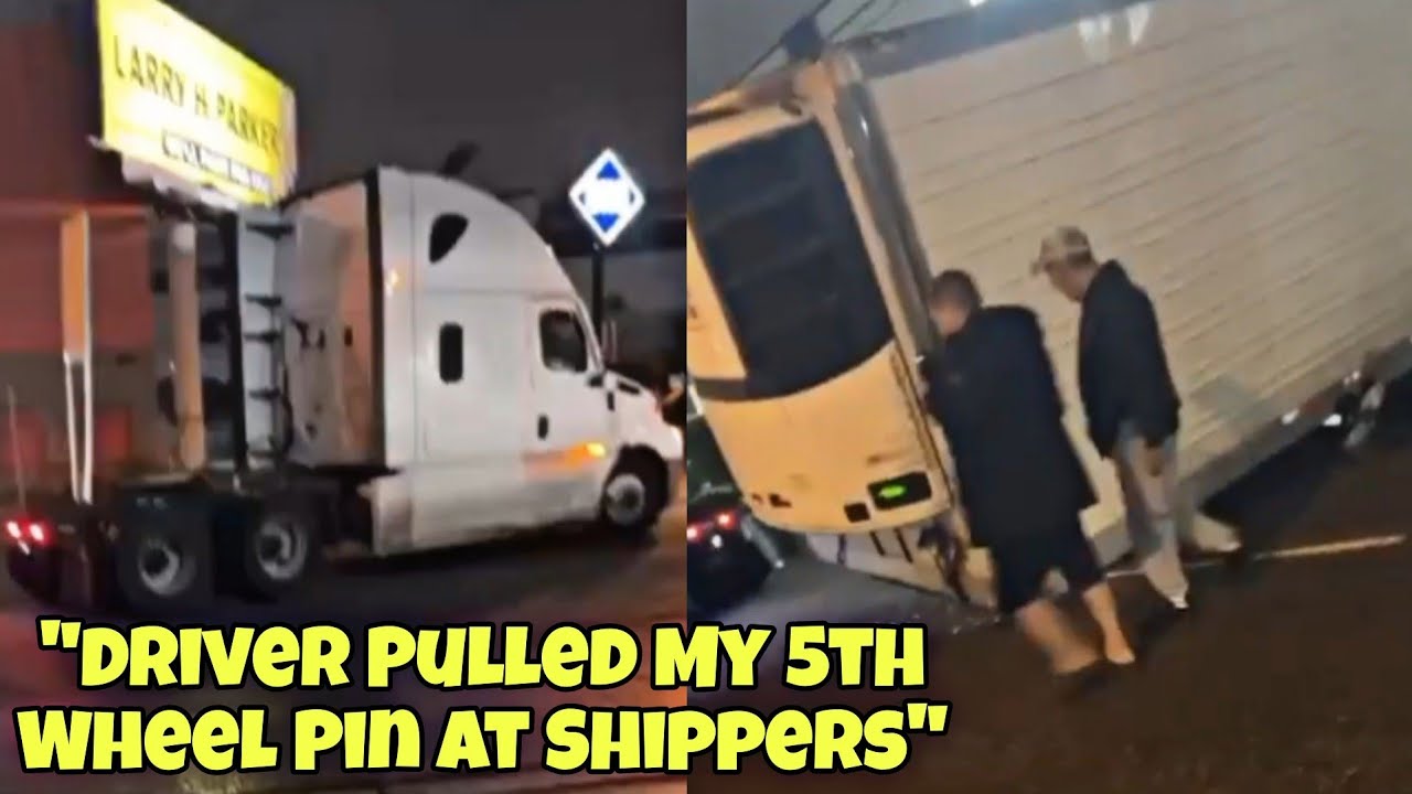 Truck Driver Says Someone Pulled His 5th Wheel Pin At Shippers & Trailer Dropped On Ground 🤯