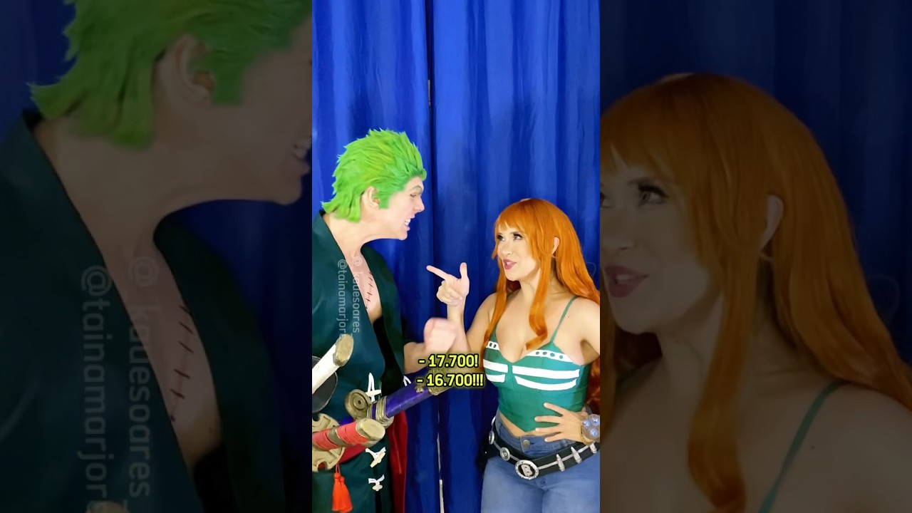 16.700 e 17.700 - 20.000 réis Nami e Zoro - One Piece Cosplay