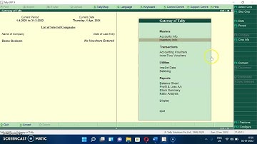 Creating Godowns in Tally ERP9