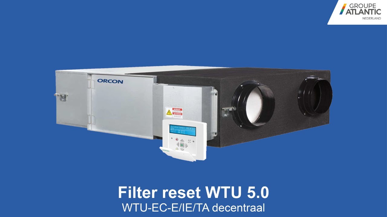 Orcon WTU 5.0: Filter reset