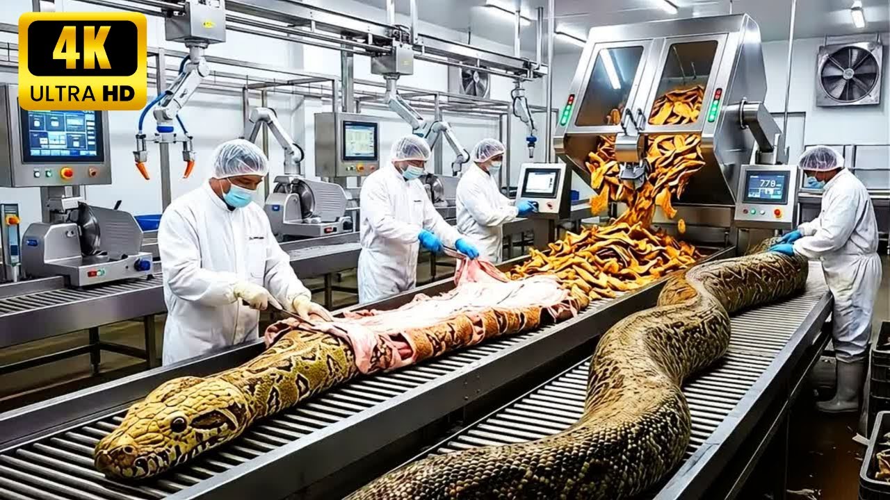 Inside a Modern Snakeskin Chip Factory: From Raw Skin to Crispy Chips (Full Process)