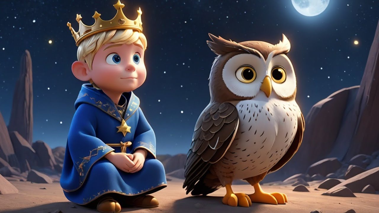 🌟 Baby King & The Starry Owl | Magical Adventure Lullaby for Kids | KidsAnimaFun
