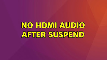 Ubuntu: No hdmi audio after suspend