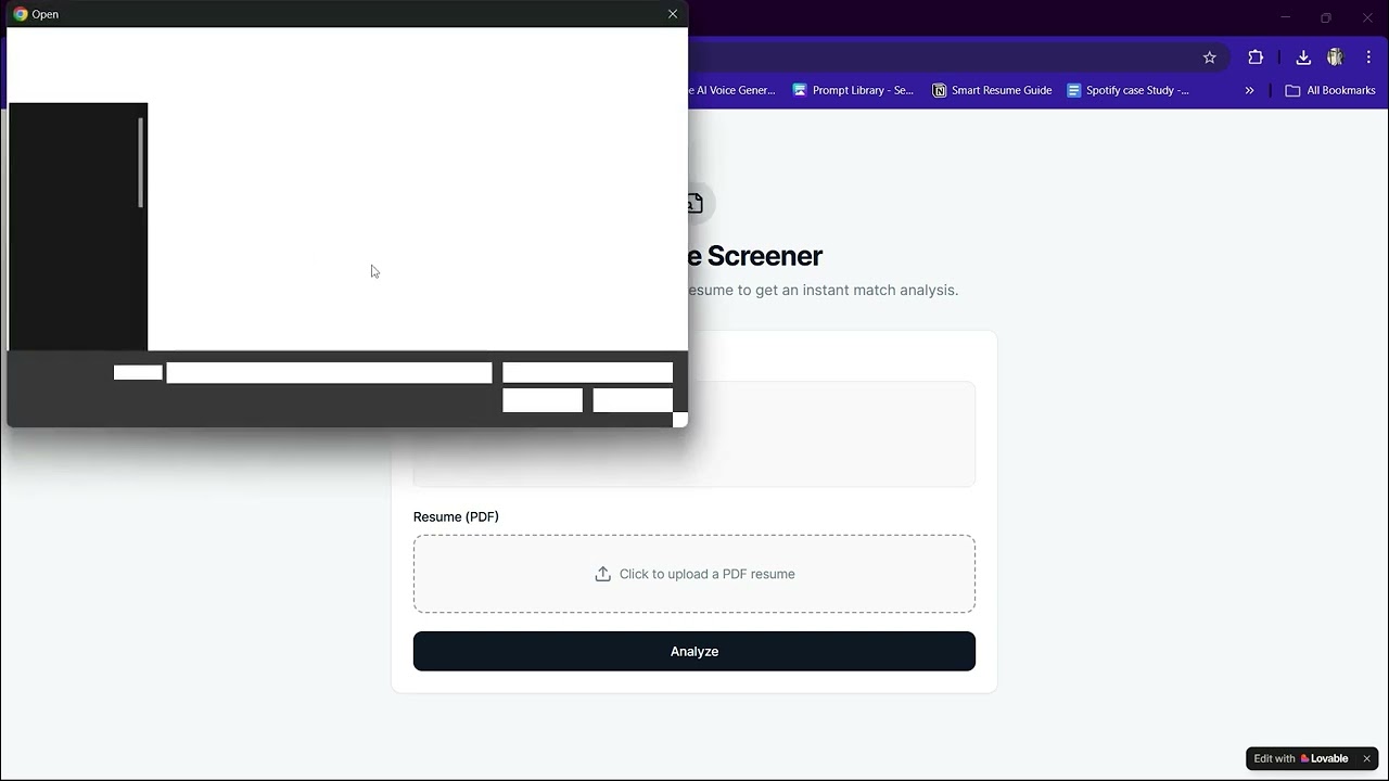 AI Resume Screener using n8n and Lovable interface