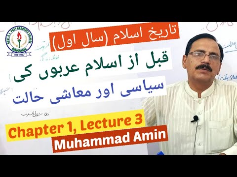 قبل از اسلام عربوں کی سیاسی اور معاشی حالت | تاریخ اسلام سال اول | لیکچر 3 | پروفیسر ملک محمد امین