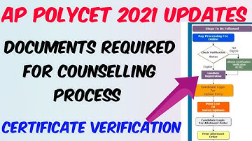Ap polycet 2021 documents required for counselling process& certificate verification