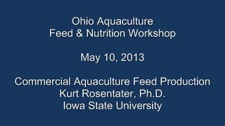 Commercial Aquaculture Feed Production Kurt Rosentrater Iowa State Univ