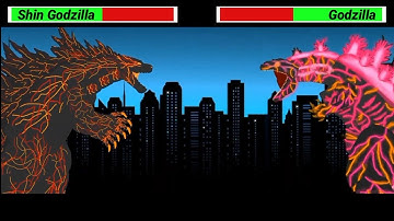 [DC2] Titanus Godzilla vs Shin Godzilla | ANIMATION with healthbars