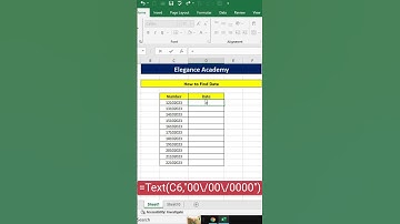 How to Find Date😮 #excel #msexcel #eleganceacademy #shorts #date #text