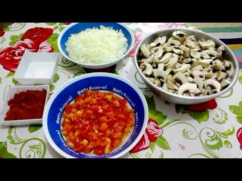 طريقة عمل الفطر بصلصه الطماطه مراحه رقم 1