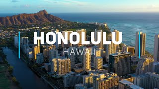 Honolulu, the capital city of Hawaii | 4K drone footage