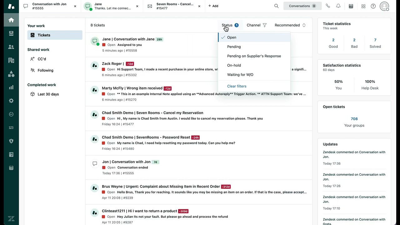 エージェントワークスペースの顧客向けエージェント用ホームのロール