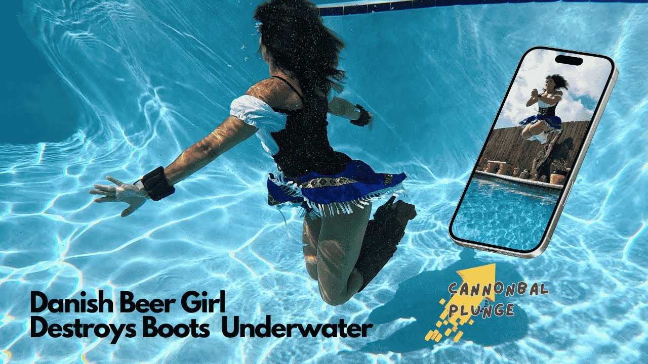 WHITE Boots DESTROYED Underwater SISTER BOOT Saves the Day | SWIMMING CLOTHED  | CANNONBALL  Plunge