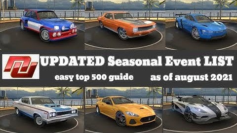 Nitro Nation - OFFICIAL Seasonal Event best car list 2021