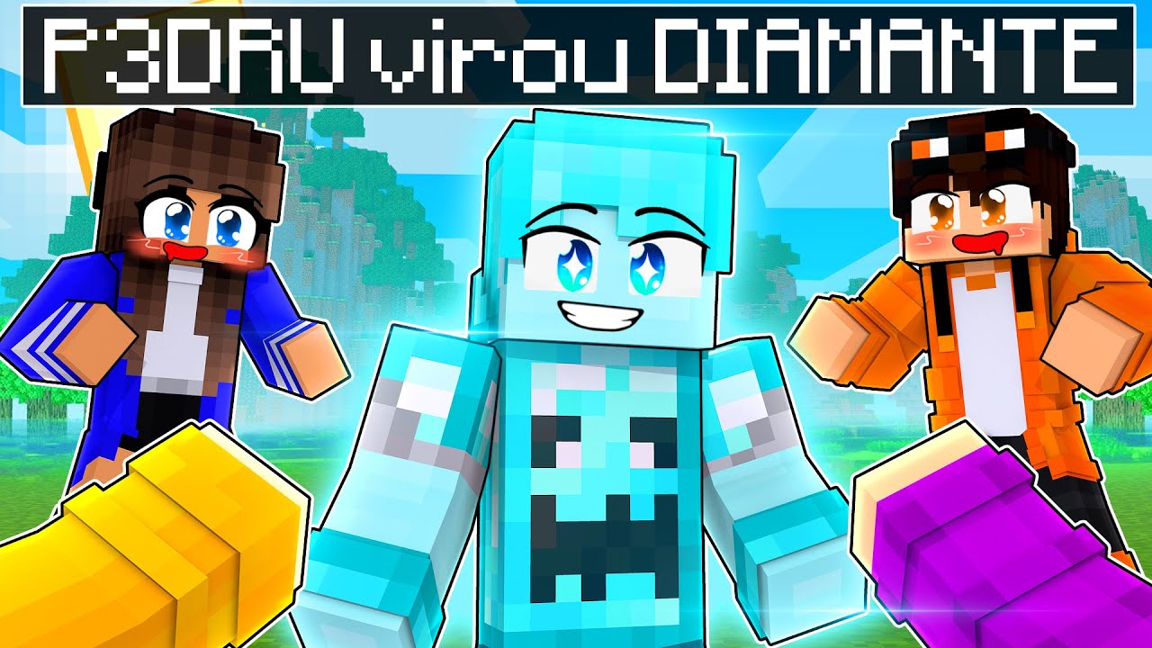 P3DRU virou DIAMANTE no Minecraft por 24 HORAS!