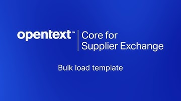 Bulk Load Template | OpenText Core for Supplier Exchange
