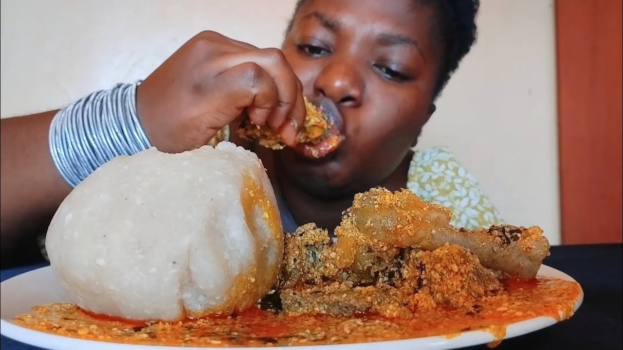 EGUSI SOUP AND EBA MUKBANG | AFRICAN FOOD MUKBANG | EATING SHOW ...