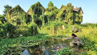 Cleaning fish pond removing the weeds that covered the garden entrance | A surprise was fulfilled