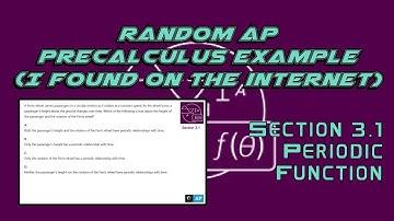 AP Precalculus Section 3.1 Example: Understand What it Means to Be Periodic