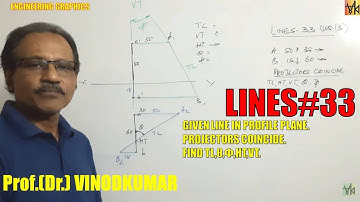 Projection of Lines -33, Line inclined to both HP and VP, (UQ-13) by Prof. Vinodkumar