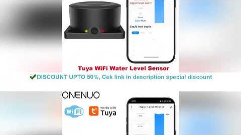 WiFi Water Level Sensor, Ultrasonic Tank Monitor with APP Alert, Remote Water Detector, Tuya Smart C