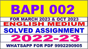 bpai 2 solved assignment 2023 | bpai 2 solved assignment in english 2022-2023 | bpai 2 2023