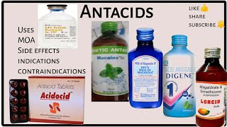 what is Antacids | Hyperacidity | antacids uses, contraindications, moa, Digene dose, indications.
