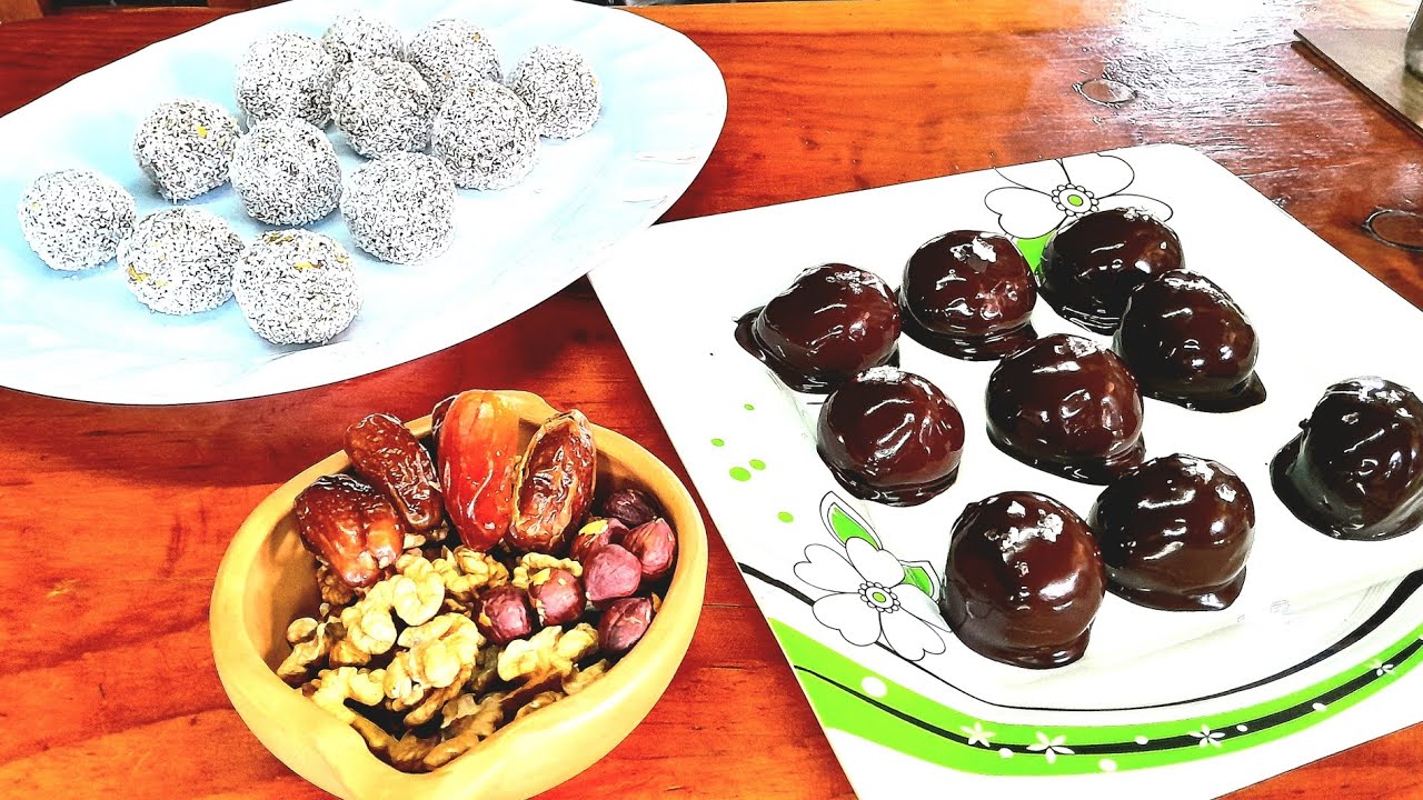 Trufas de avellanas y cacao y de dátiles y nueces. Sin tacc, apto diabeticos,  veganos,  low carb