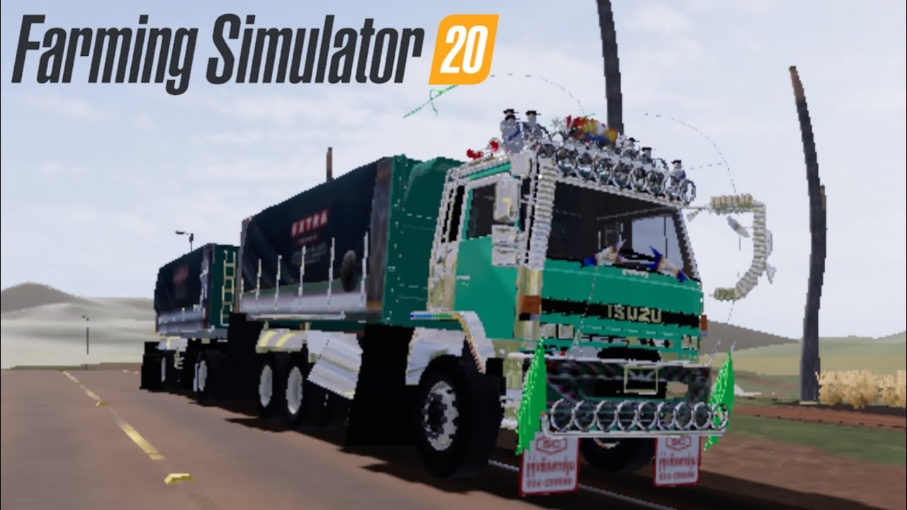 ขับรถพ่วง ISUZU ROCKY วิ่งขนข้าว เกม farming simulator 20 fs20 YouTube