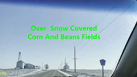 ROAD TRIP | COVERED SNOW FIELDS | DURING WINTER TIME | CORN AND BEANS FIELDS | MIDWEST IOWA USA