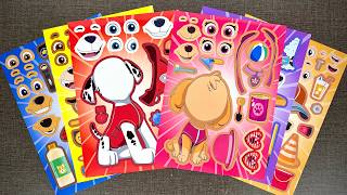 [🐶Paper diy🐶] Unboxing a Stickers Chase, Marshall, Skye & Rubble 🎁 PAW Patrol Satisfying Video ASMR screenshot 2
