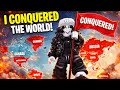 I conquered the world with my strong and powerful army￼